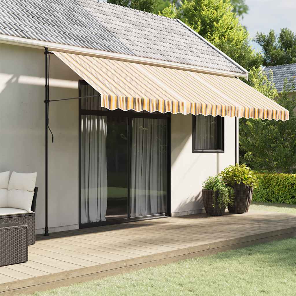 vidaXL Pânză de rezervă copertină, dungi multicolore, 4,5x3 m