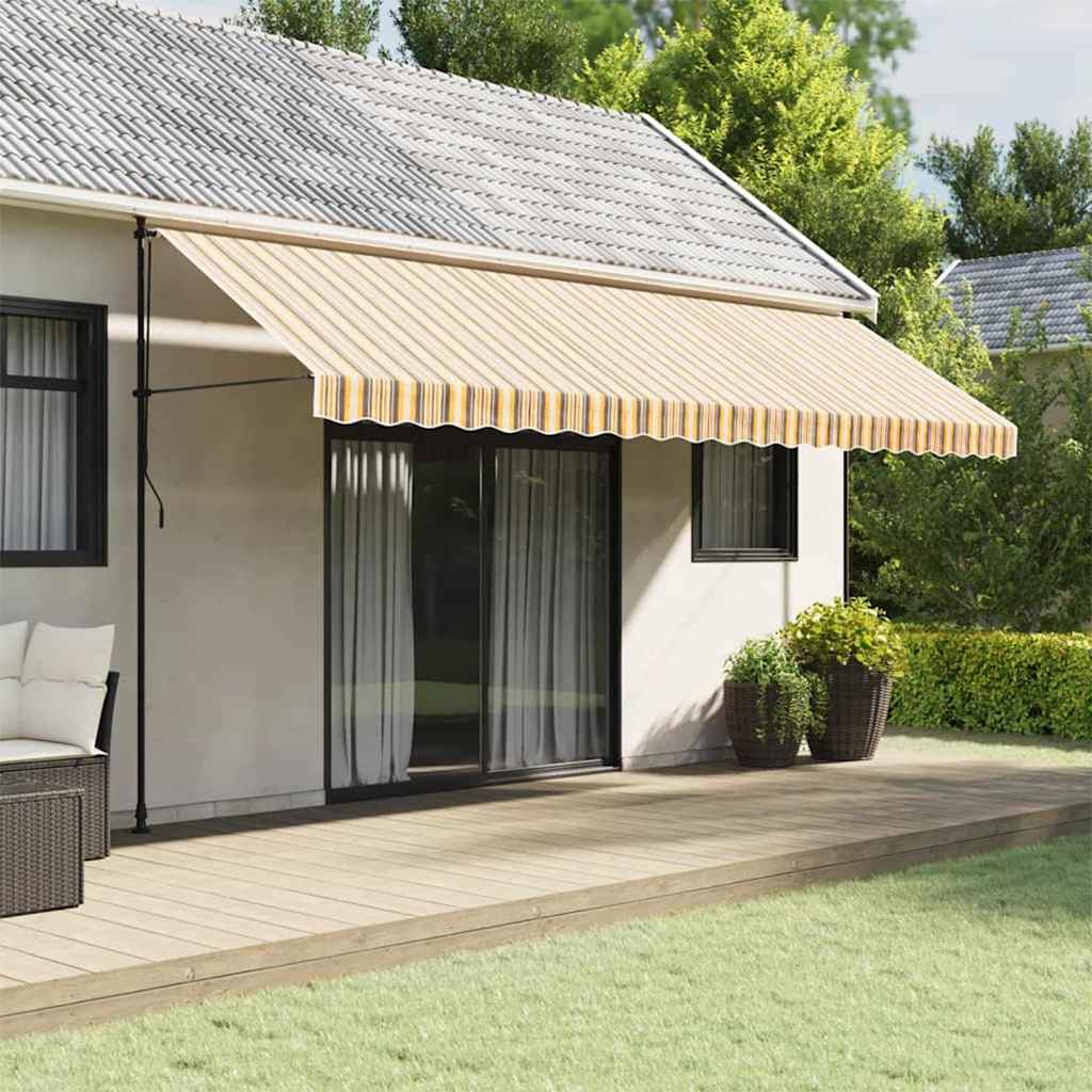 vidaXL Pânză de rezervă copertină, dungi multicolore, 5x3 m