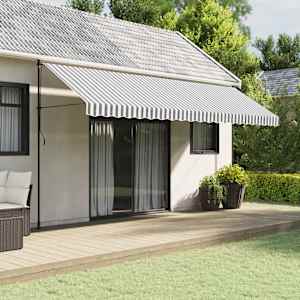 Nadomestna tkanina za tendo volančki antracitne/bele črte 5 m