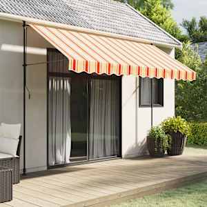 Náhradní volán k markýze žluté a oranžové pruhy 330x20 cm - obrázek 1