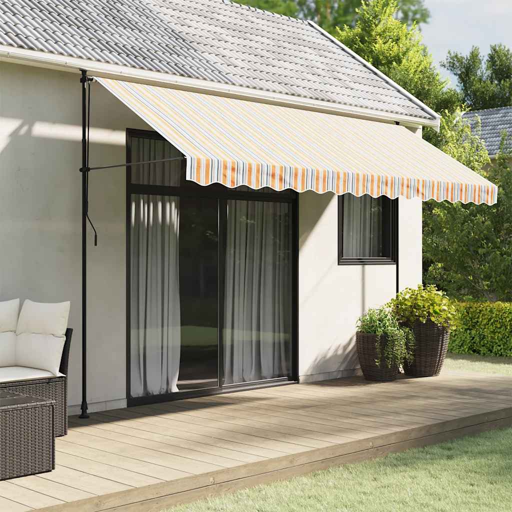 vidaXL Pânză de rezervă copertină, dungi multicolore, 4 m