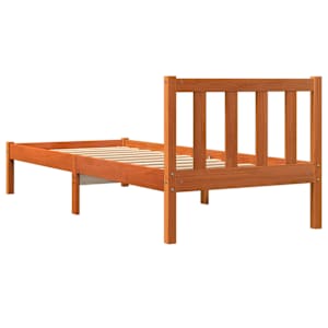Postel bez matrace voskově hnědá 75 x 190 cm masivní borovice - obrázek 6