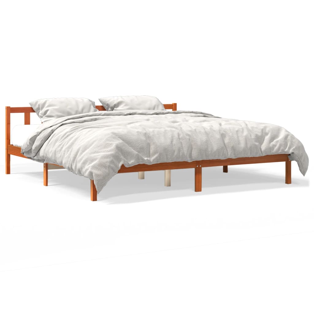 vidaXL Cadru de pat, maro ceruit, 180x200 cm, lemn masiv de pin