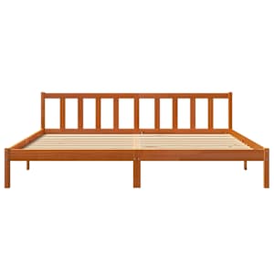 Postel bez matrace voskově hnědá 200 x 200 cm masivní borovice - obrázek 4