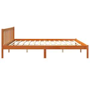 Postel bez matrace voskově hnědá 200 x 200 cm masivní borovice - obrázek 5