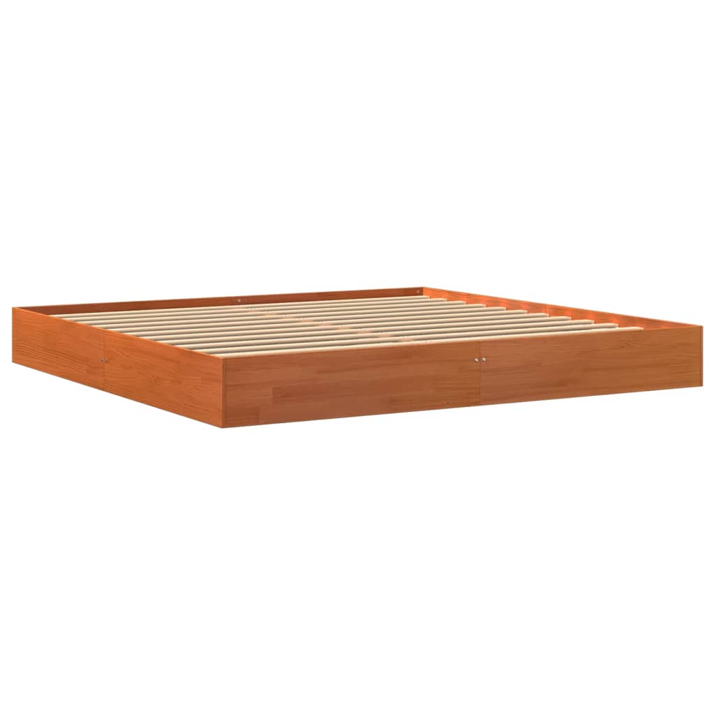 vidaXL Bedframe zonder matras massief grenenhout wasbruin 180x200 cm afbeelding