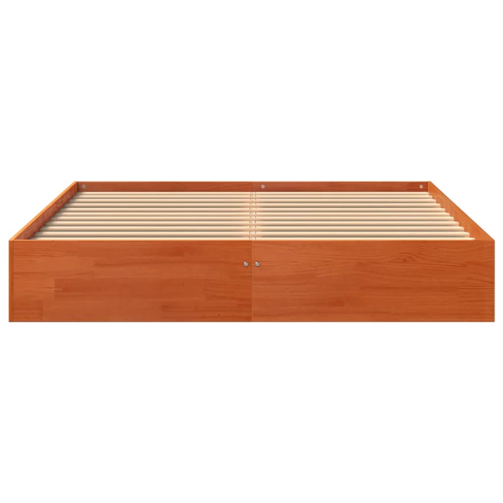 vidaXL Bedframe zonder matras massief grenenhout wasbruin 140x200 cm bruin, foto 4