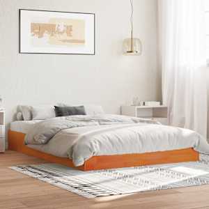Posteljni okvir brez vzmetnice voščeno rjav 120x190 cm borovina