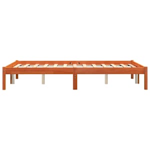 Postel bez matrace voskově hnědá 135 x 190 cm masivní borovice - obrázek 5