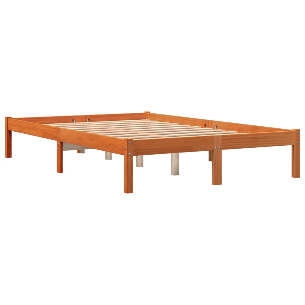 vidaXL Bedframe zonder matras massief grenenhout wasbruin 140x200 cm afbeelding