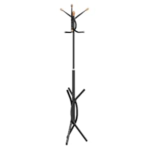 vidaXL riidenagi, must, 176 cm, pulberv&auml;rvitud raud