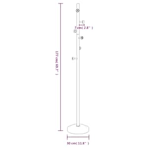Stojan na kabáty černý 177 cm práškově lakované železo - obrázek 8