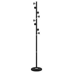 vidaXL riidenagi, must, 176 cm, pulberv&auml;rvitud raud