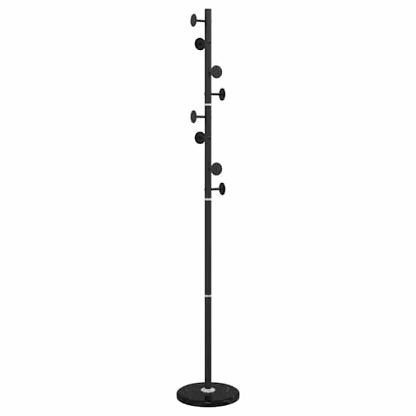 vidaXL riidenagi, must, 176 cm, pulberv&auml;rvitud raud