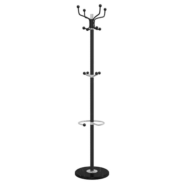 vidaXL riidenagi koos vihmavarju hoidjaga, must, 180 cm, raud