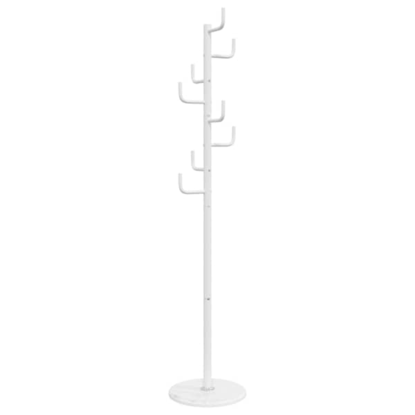 vidaXL riidenagi, valge, 183 cm, pulberv&auml;rvitud raud