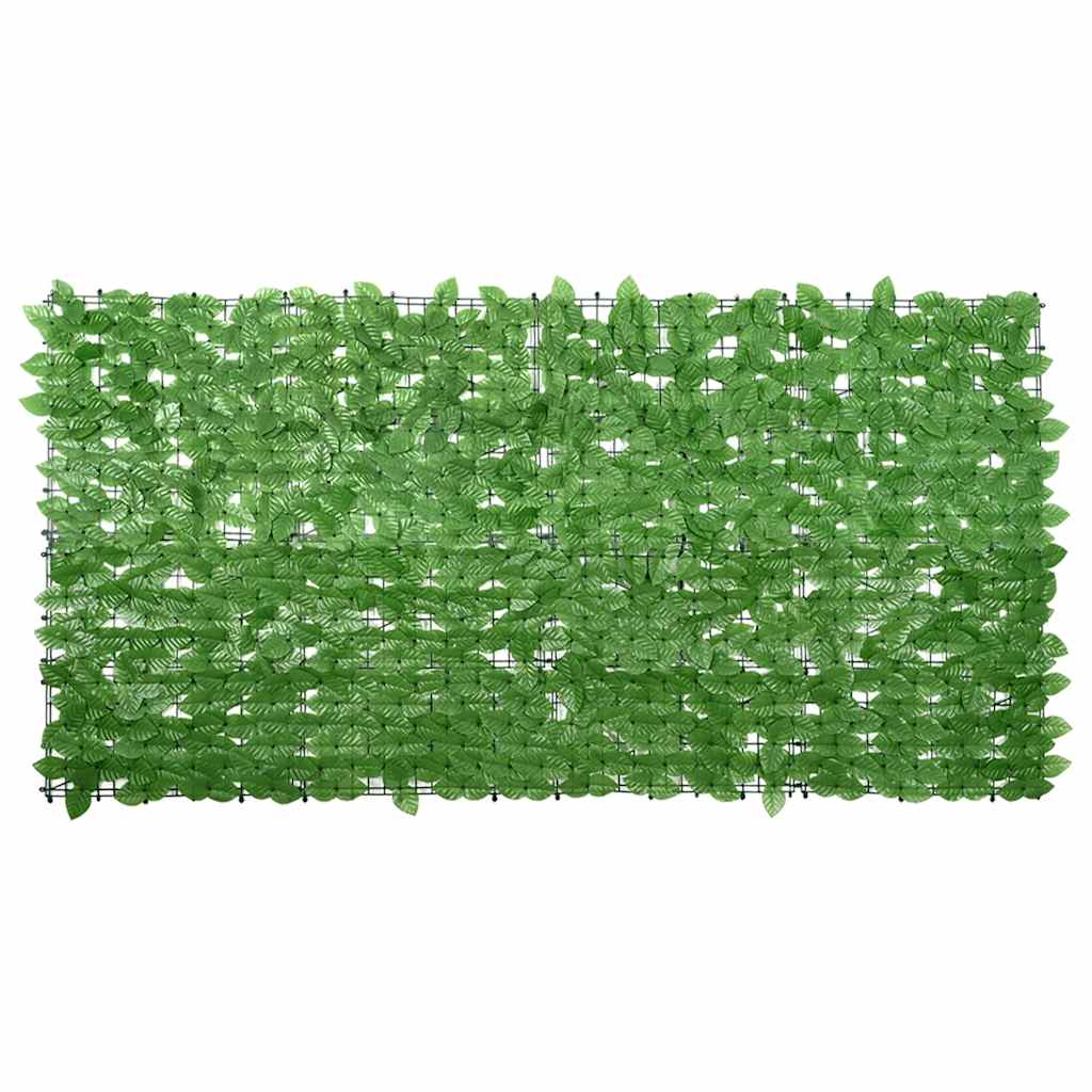 vidaXL Balkonová zástěna se zelenými listy 200 x 100 cm