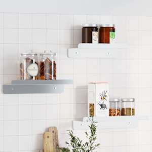 Stenske police 3 kosi srebrna nerjaveče jeklo