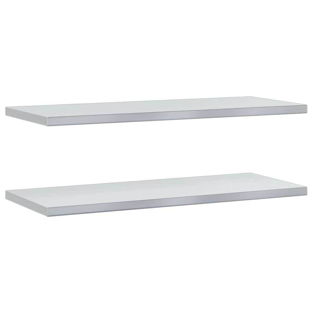 vidaXL Nástěnné police 2 ks 100 x 40 x 3 cm stříbrné nerezová ocel