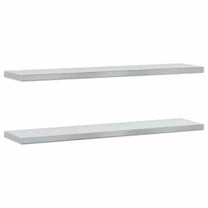 Nástěnné police 2 ks 100 x 23,5 cm stříbrné nerezová ocel - obrázek 2