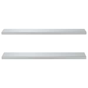 Nástěnné police 2 ks 100 x 23,5 cm stříbrné nerezová ocel - obrázek 4