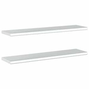 Nástěnné police 2 ks 100 x 23,5 cm stříbrné nerezová ocel - obrázek 6