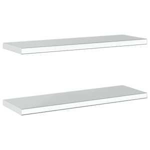 Nástěnné police 2 ks 75 x 23,5 x 3 cm stříbrné nerezová ocel - obrázek 6