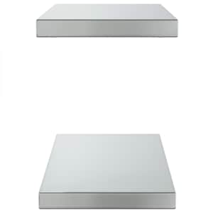 Nástěnné police 2 ks 50 x 23,5 x 3 cm stříbrné nerezová ocel - obrázek 5