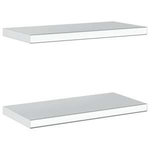 Nástěnné police 2 ks 50 x 23,5 x 3 cm stříbrné nerezová ocel - obrázek 6