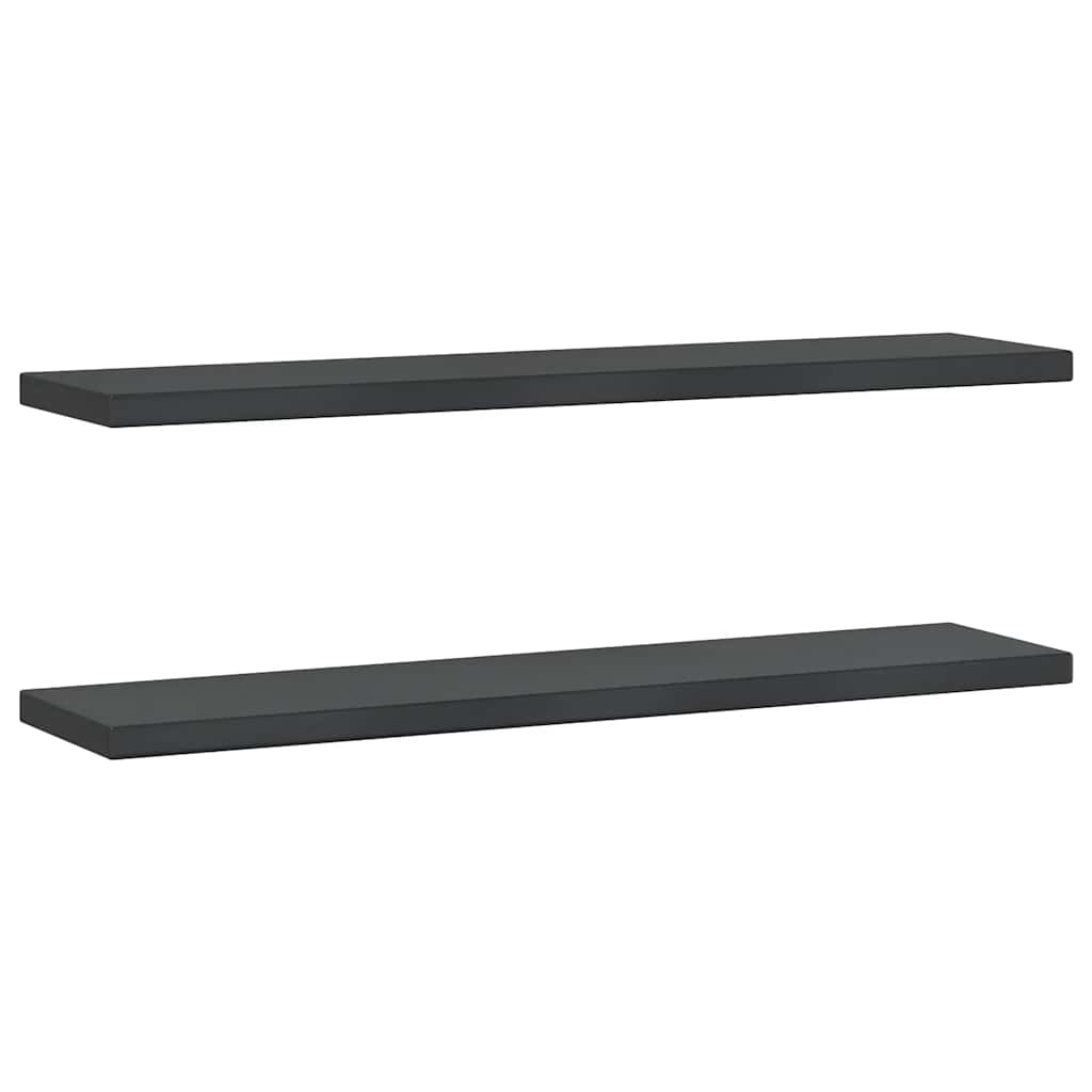 vidaXL Nástěnné police 2 ks 100 x 23,5 cm černé nerezová ocel