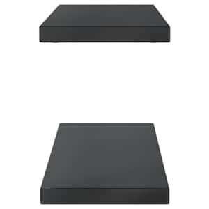 Nástěnné police 2 ks 100 x 23,5 x 3 cm černé nerezová ocel - obrázek 5