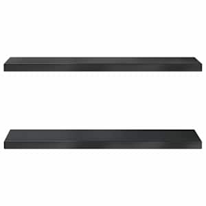 Nástěnné police 2 ks 75 x 23,5 x 3 cm černé nerezová ocel - obrázek 4