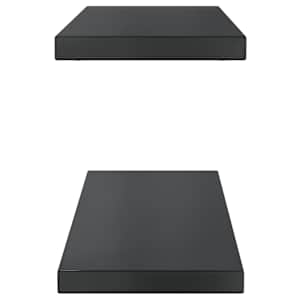 Nástěnné police 2 ks 75 x 23,5 x 3 cm černé nerezová ocel - obrázek 5