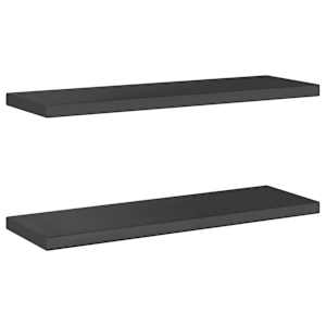 Nástěnné police 2 ks 75 x 23,5 x 3 cm černé nerezová ocel - obrázek 6
