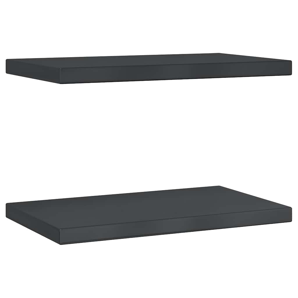 vidaXL Nástěnné police 2 ks 50 x 30 cm černé nerezová ocel