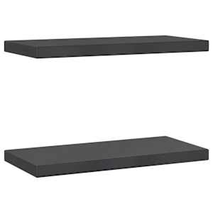 Nástěnné police 2 ks 50 x 23,5 x 3 cm černé nerezová ocel - obrázek 2