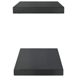 Nástěnné police 2 ks 50 x 23,5 x 3 cm černé nerezová ocel - obrázek 5