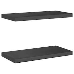 Nástěnné police 2 ks 50 x 23,5 x 3 cm černé nerezová ocel - obrázek 6