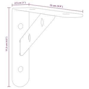 Policové držáky 4 ks 15 x 2,5 x 11,5 cm stříbrné nerezová ocel - obrázek 12