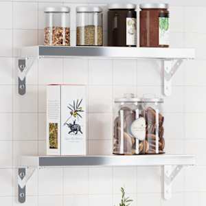 Nosilec za polico 4 kosi 15x2,5x11,5 cm srebrno nerjaveče jeklo