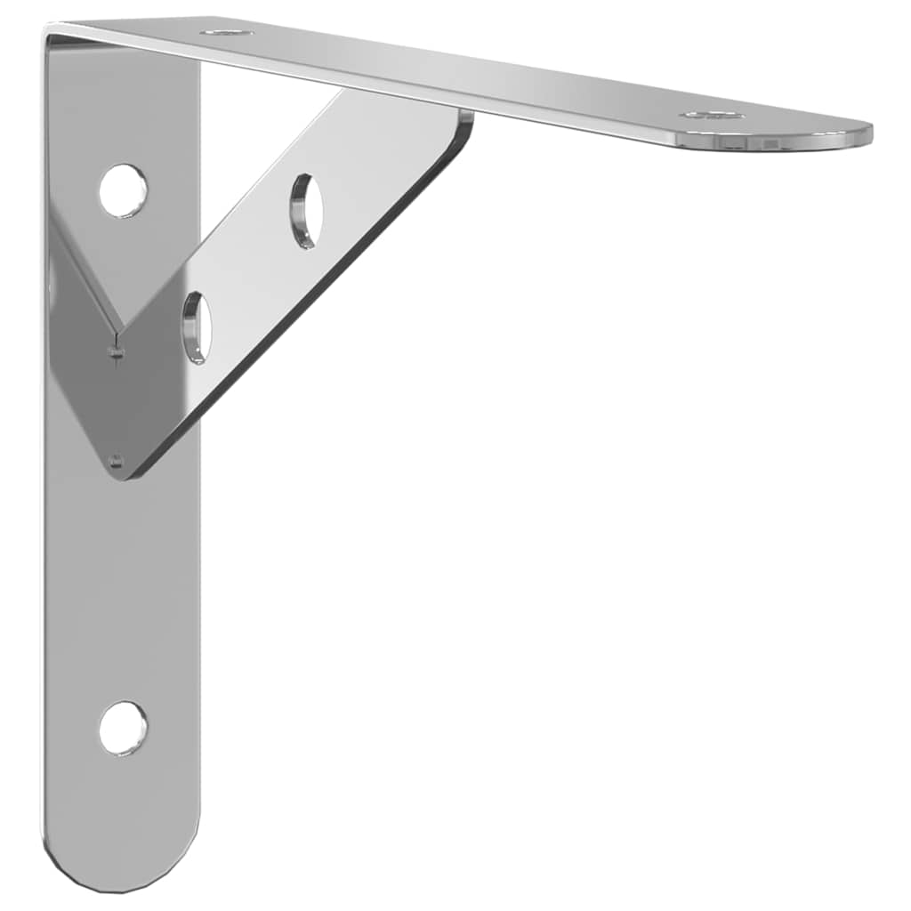 vidaXL Suporturi rafturi, 4 buc., 20x2,5x14 cm argintiu oțel inox.