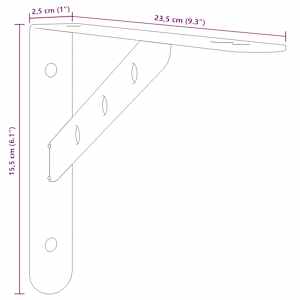Policové držáky 4 ks 23,5x2,5x15,5 cm stříbrné nerezová ocel - obrázek 12