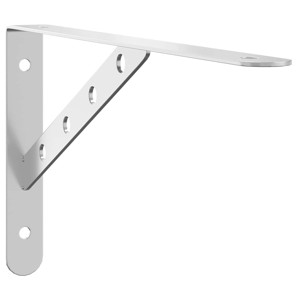 vidaXL Plankdragers 4 st 30x2,5x15,5 cm roestvrijstaal zilverkleurig