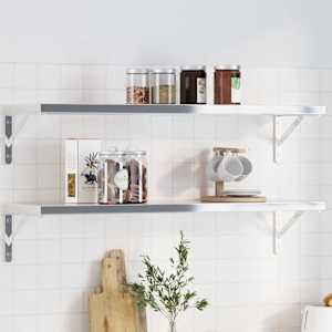 Nosilec za polico 4 kosi 30x2,5x15,5 cm srebrno nerjaveče jeklo