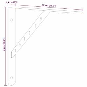 Policové držáky 4 ks 40 x 2,5 x 25 cm stříbrné nerezová ocel - obrázek 12