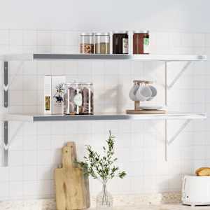 Nosilec za polico 4 kosi 40x2,5x25 cm srebrno nerjaveče jeklo