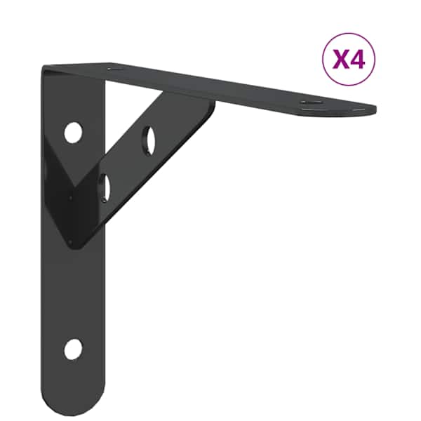 vidaXL riiuliklambrid 4 tk 20x2,5x14 cm must roostevaba teras