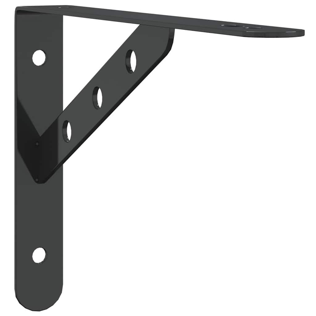 vidaXL Policové držáky 4 ks 23,5 x 2,5 x 15,5 cm černé nerezová ocel