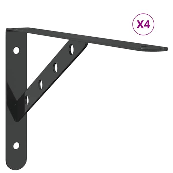 vidaXL riiuliklambrid 4 tk 30x2,5x15,5 cm must roostevaba teras