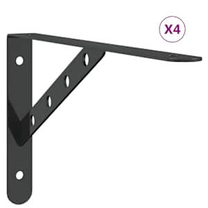 Policové držáky 4 ks 30 x 2,5 x 15,5 cm černé nerezová ocel - obrázek 2